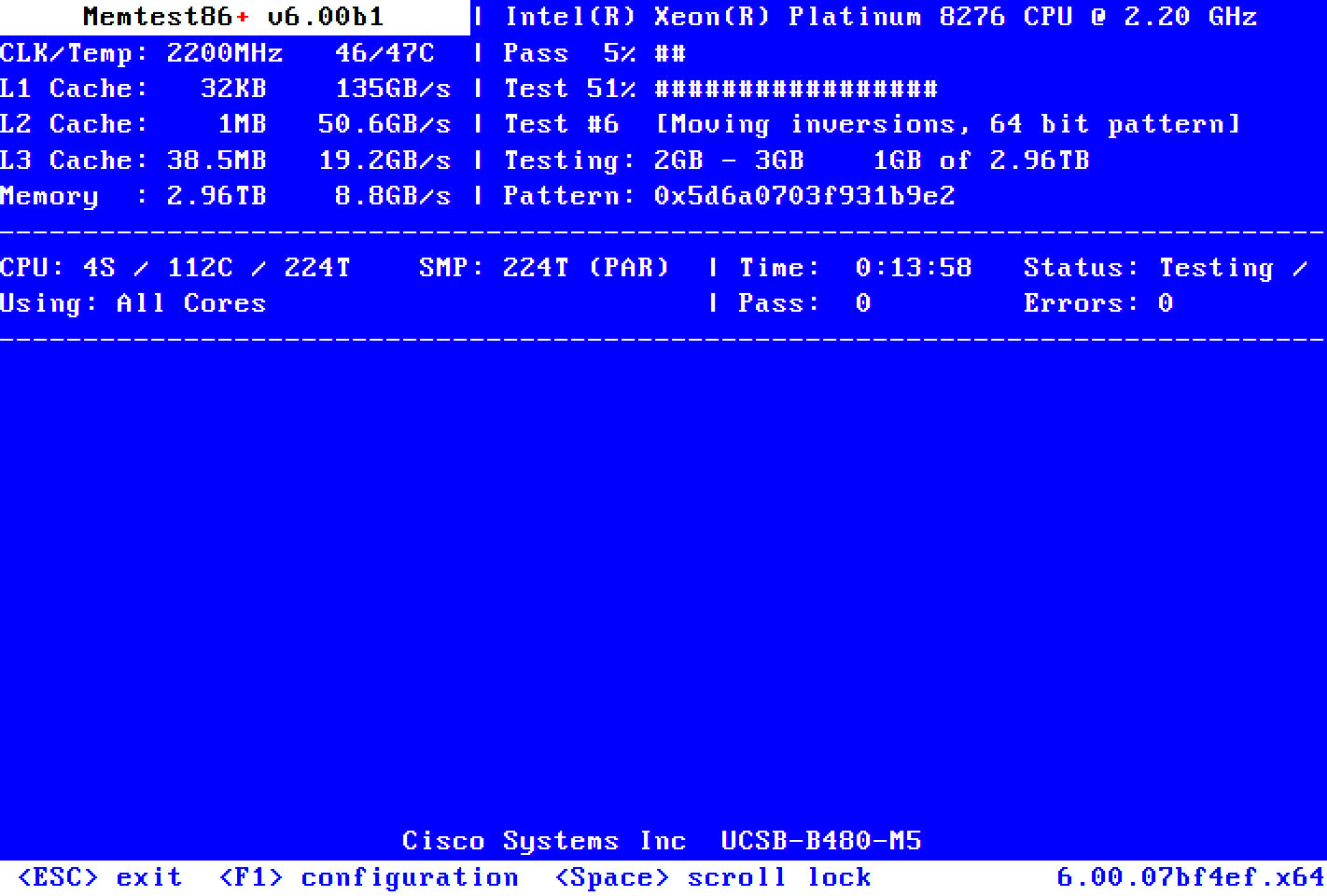 Memtest86+ Screenshot